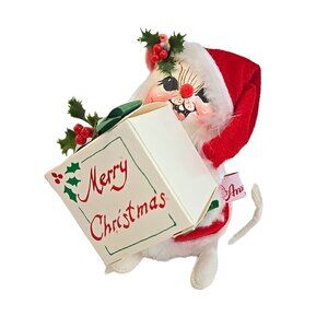 Vtg Annalee Mobilitee‎ Santa Mouse w/Gift 1994 Made in USA 6" Rare